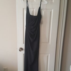 Black casual, side split gown